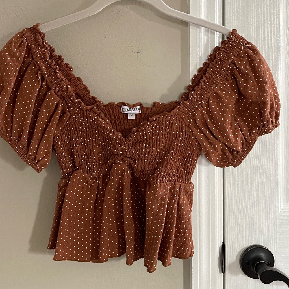Polka Dot Orange Top by wanderlust